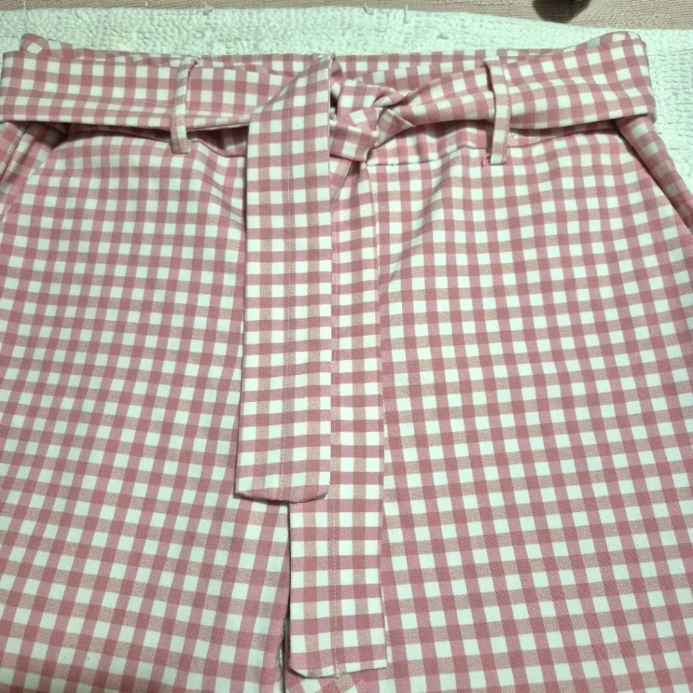 Jules & Leopold Pink Gingham Trousers..SIZE:L